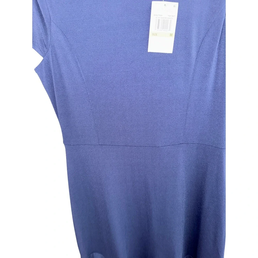 MICHAEL KORS TRUE NAVY Sheath Dress with Ruffle Hem Size M NEW‎